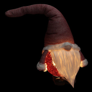 Christmas Santa Fabric and Cotton Gnome w/LED Decor