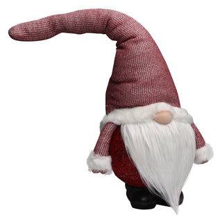 Christmas Santa Fabric and Cotton Gnome w/LED Decor