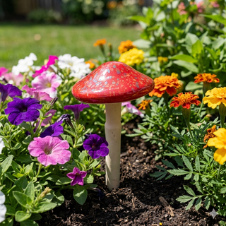 Colorful Ceramic Mushroom Stake