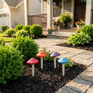 Colorful Ceramic Mushroom Stake
