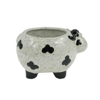 Ceramic Cow Planter with Drainage Hole