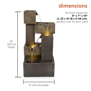 Multi-tier Cascading Fountain with Warm White LED Lights