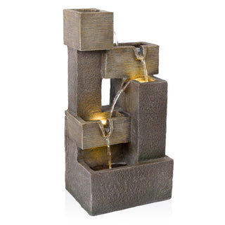 Multi-tier Cascading Fountain with Warm White LED Lights