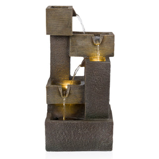 Multi-tier Cascading Fountain with Warm White LED Lights