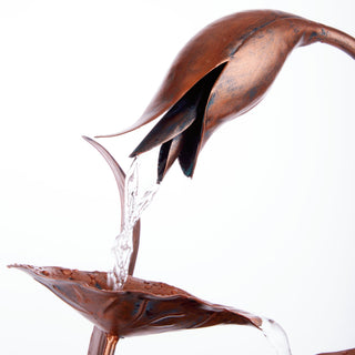 Metal Floral Leaf  Multi-tier Tabletop Fountain with Stones