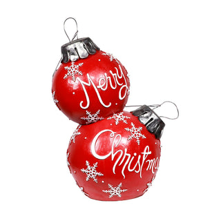 Merry Christmas Stacked Ornament Statue w/Color Changing LEDs