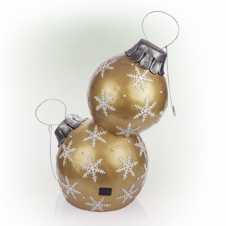 Gold Merry Christmas Stacked Ornament Statue w/Flash LEDs MED